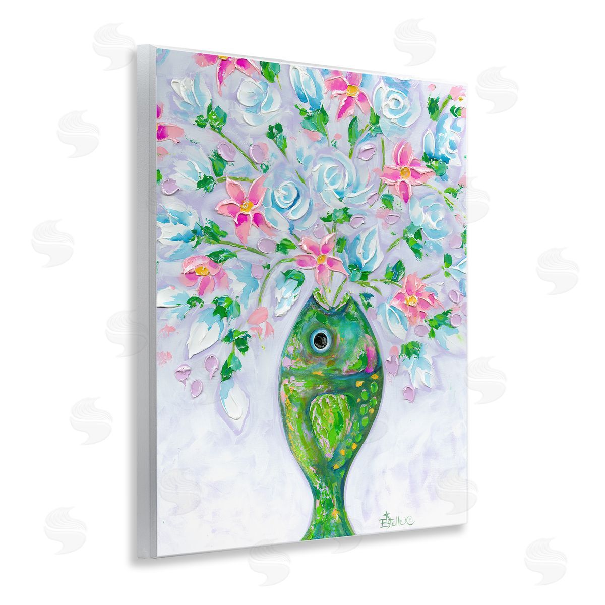 Nautical Fish Bouquet Wood Plaque Wall Art, Home Decor by Estelle Grengs