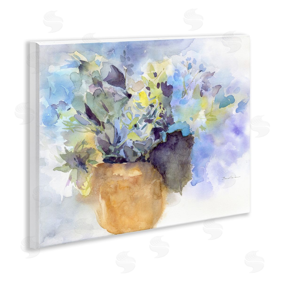 Watercolor Blue Hydrangea Wood Plaque Wall Art, Home Decor by Evelia Designs