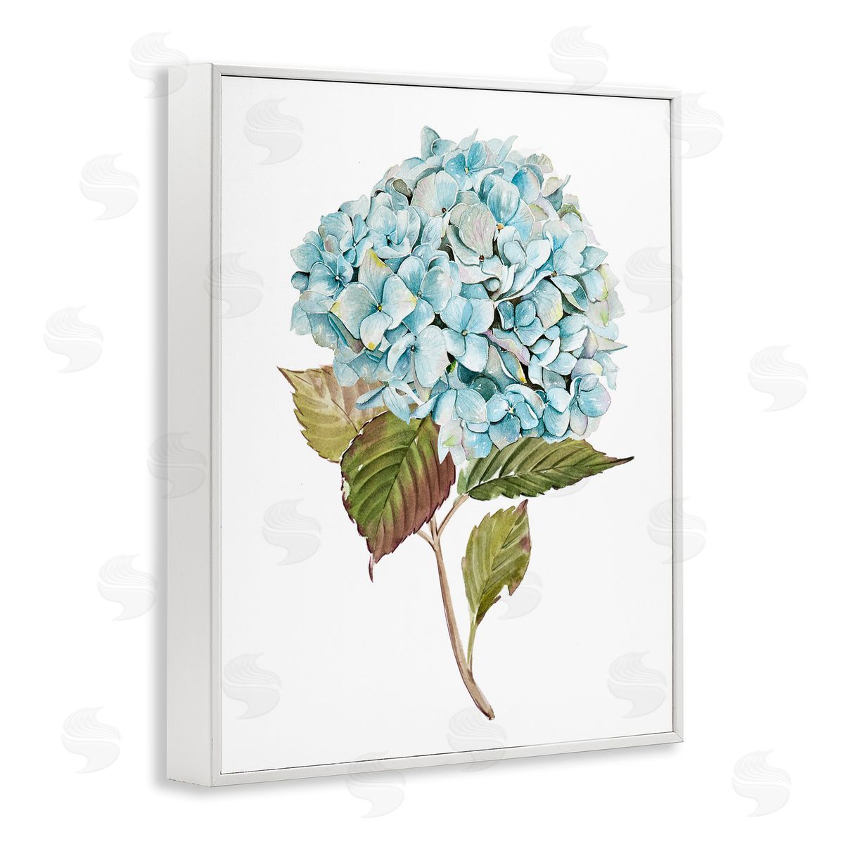 Simple Hydrangea Bud White Frame Print Wall Art, Home Decor by Enya Todd