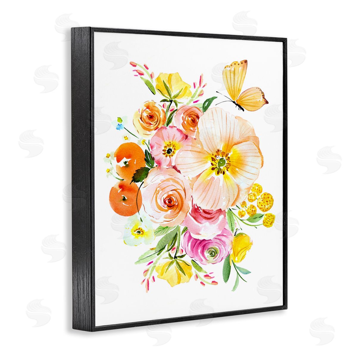 Varied Flower Bundle Black Frame Print Wall Art, Home Decor by Enya Todd