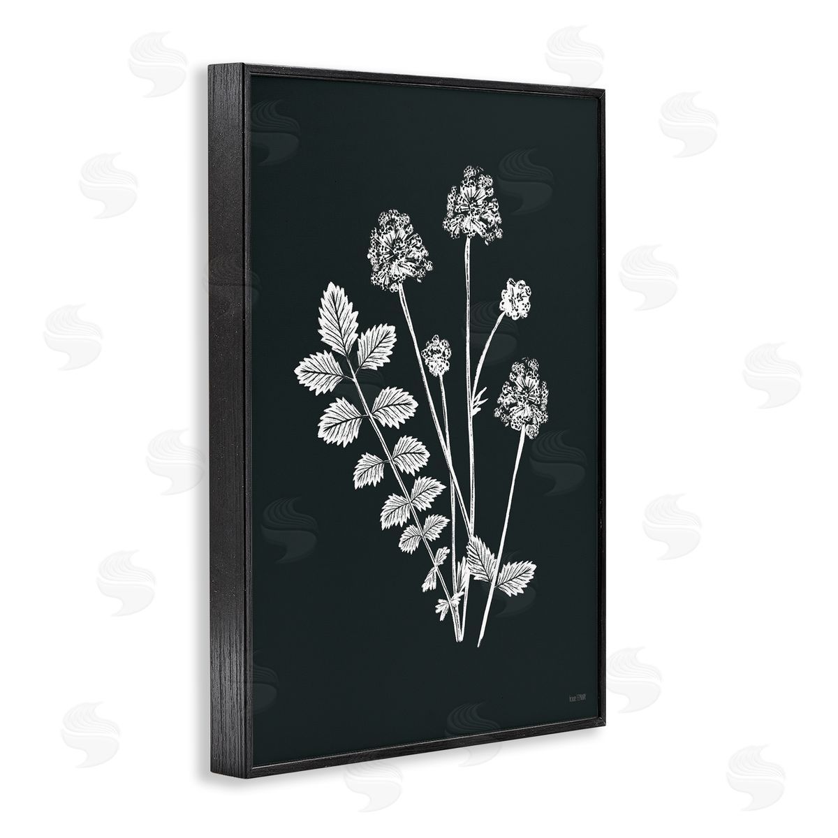 Herb Bunches Impression Black Frame Print Wall Art, Home Decor by House Fenway