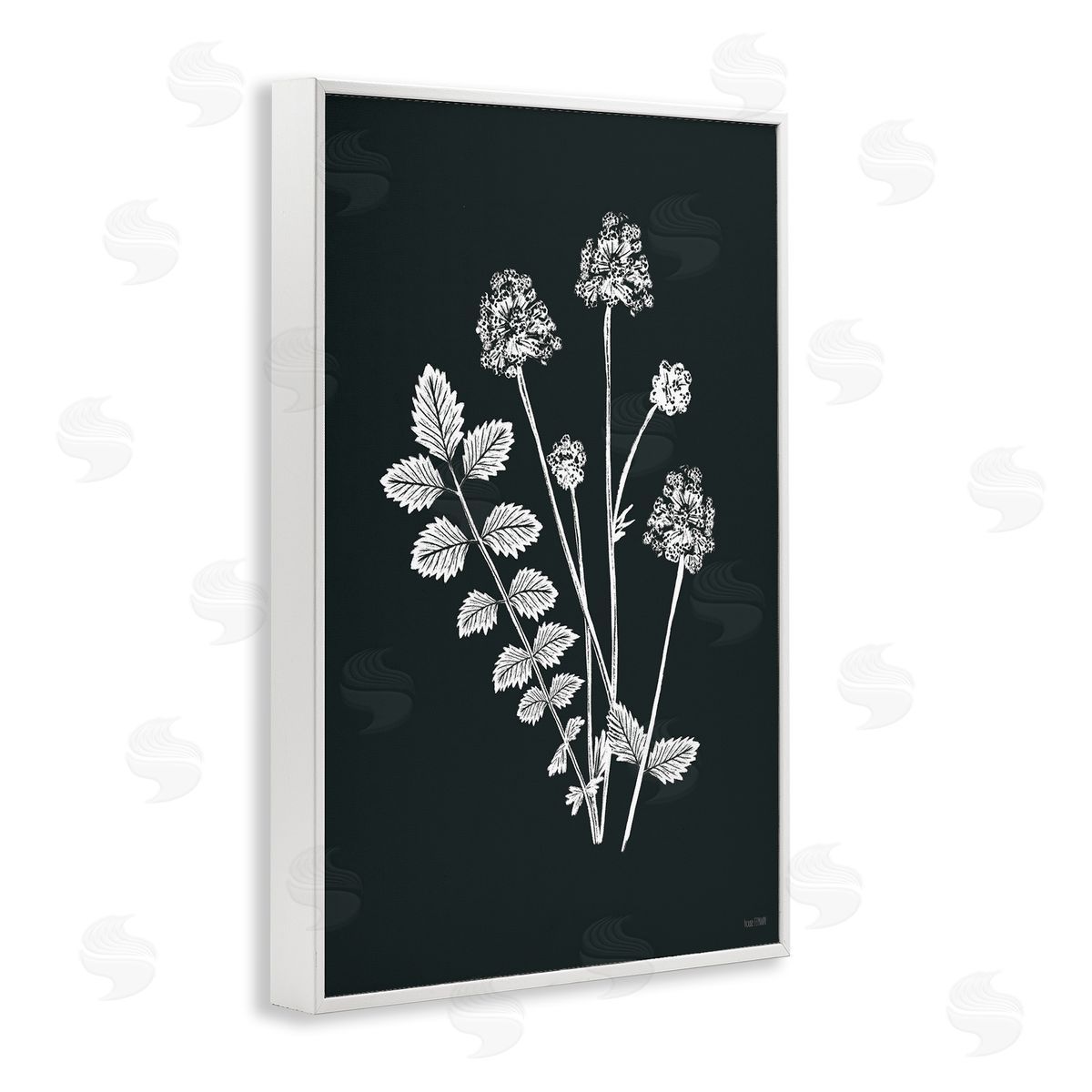 Herb Bunches Impression White Frame Print Wall Art, Home Decor by House Fenway