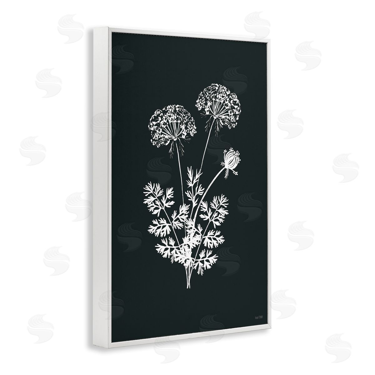Black Herb Bunches White Frame Print Wall Art, Home Decor by House Fenway
