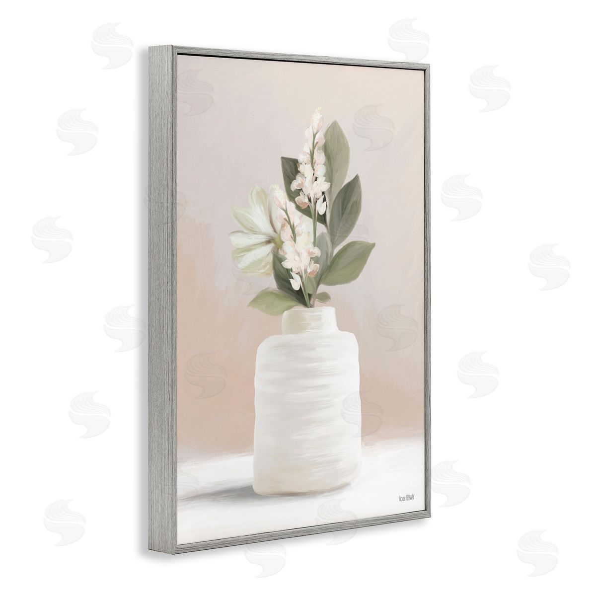 Simple Potted Herb Grey Frame Print Wall Art, Home Decor by House Fenway
