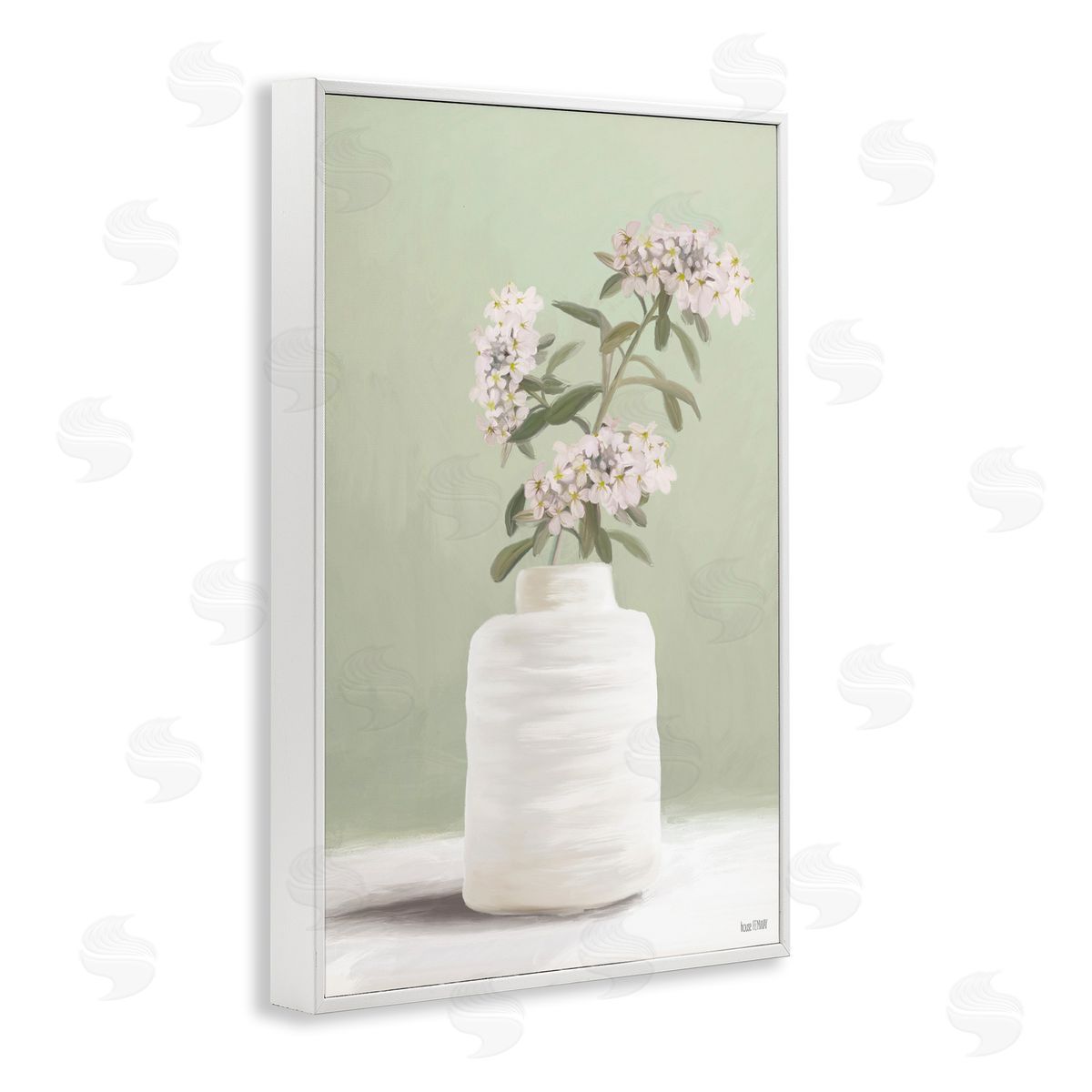 Simple Herb Vase White Frame Print Wall Art, Home Decor by House Fenway