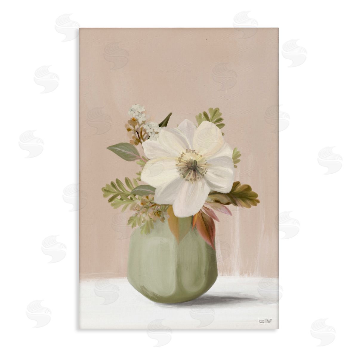 Peach Pink Vase Canvas Wall Art, Home Decor by House Fenway