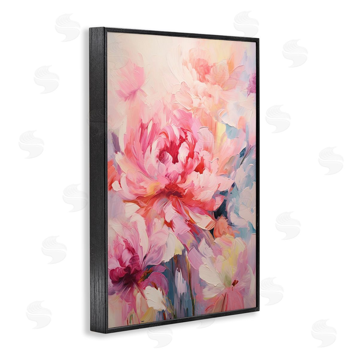 Floral Explosions Abstract Black Frame Print Wall Art, Home Decor by Gina Kelly