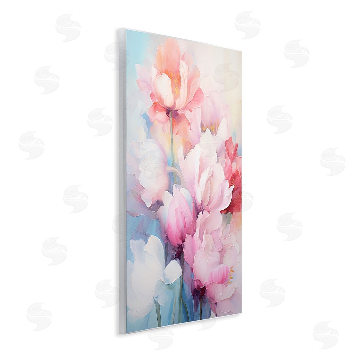 Soft Tulip Blossoms Wood Plaque Wall Art, Home Decor by Gina Kelly