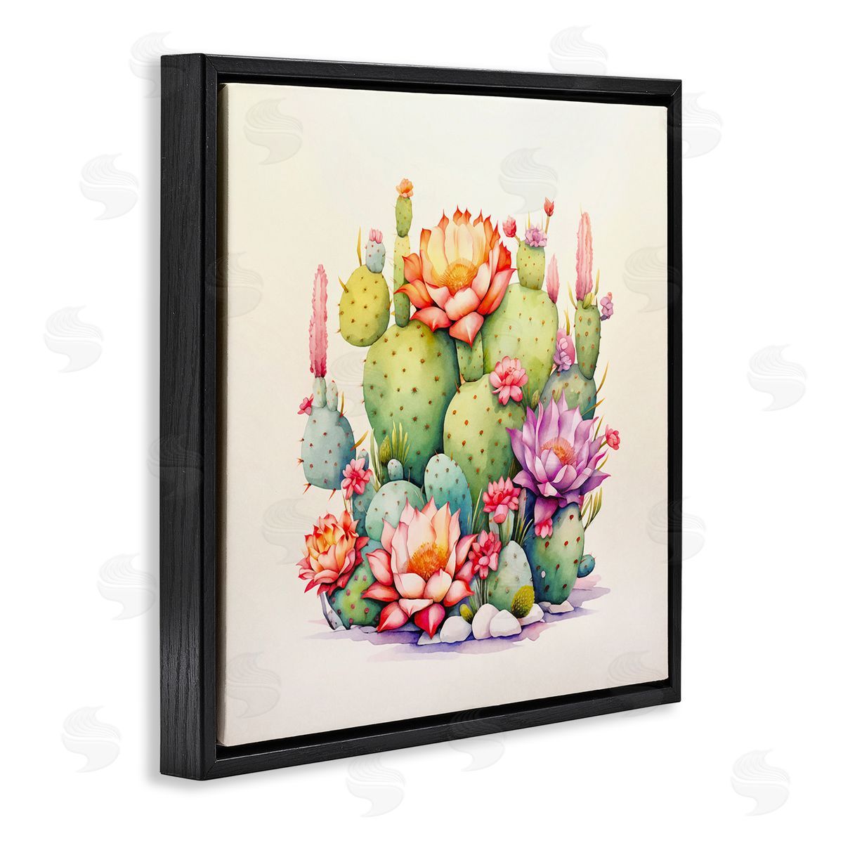 Andrea Haase Desert Spring Blooms Black Floating Frame Canvas Wall Art Print