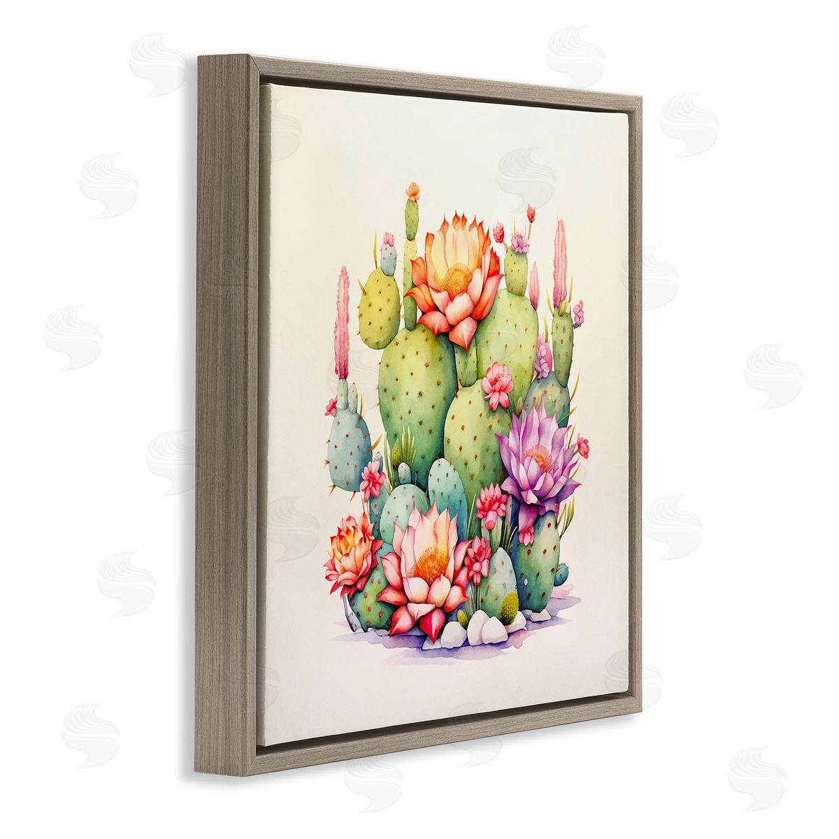 Andrea Haase Desert Spring Blooms Brown Floating Frame Canvas Wall Art Print
