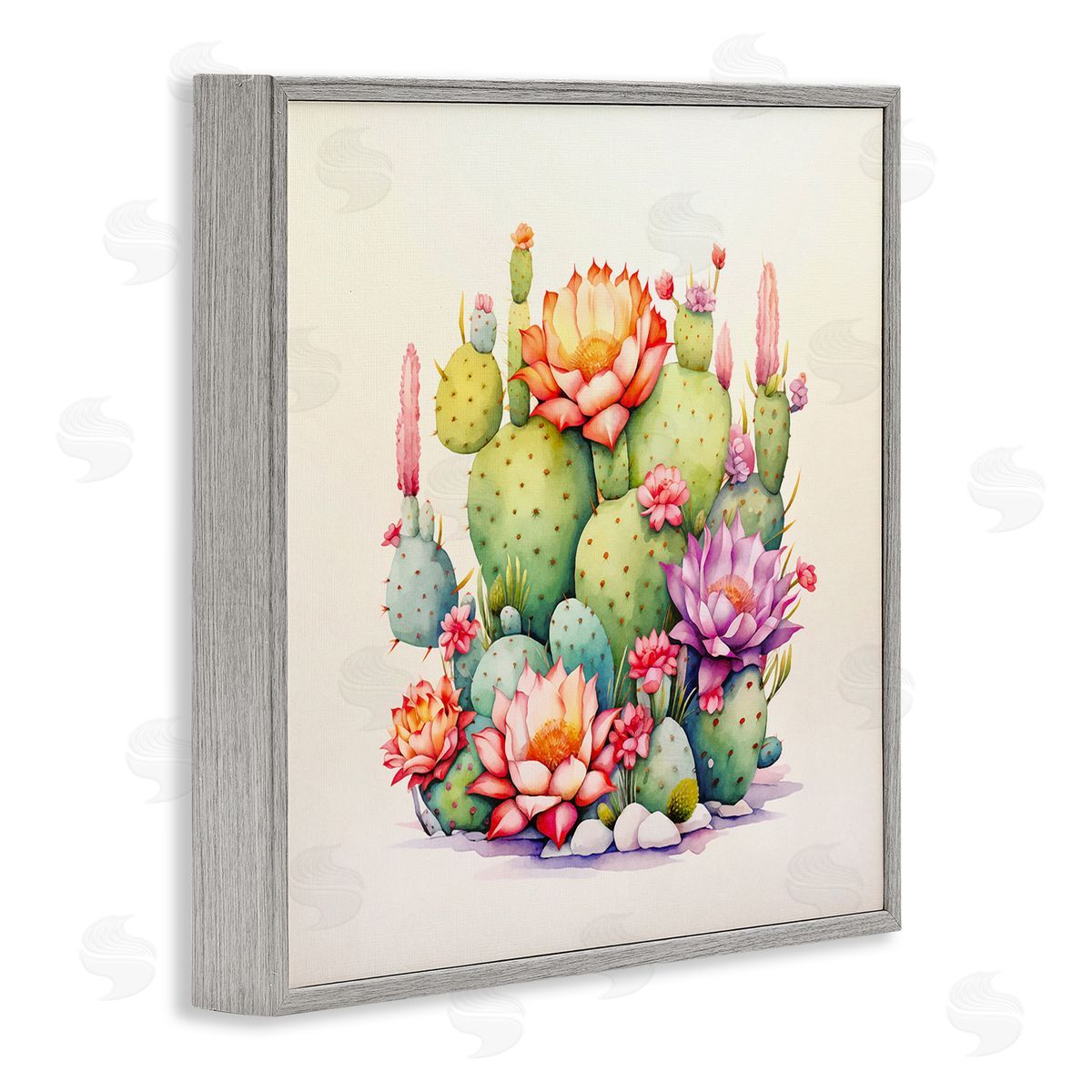 Andrea Haase Desert Spring Blooms Gray Framed Giclee Wall Art Print