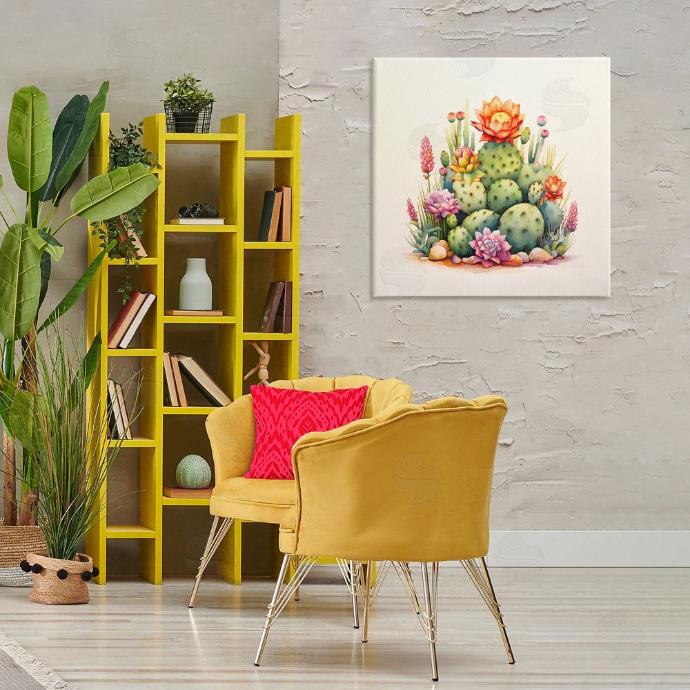 Andrea Haase Desert Spring Cacti Canvas Wall Art Print in Room