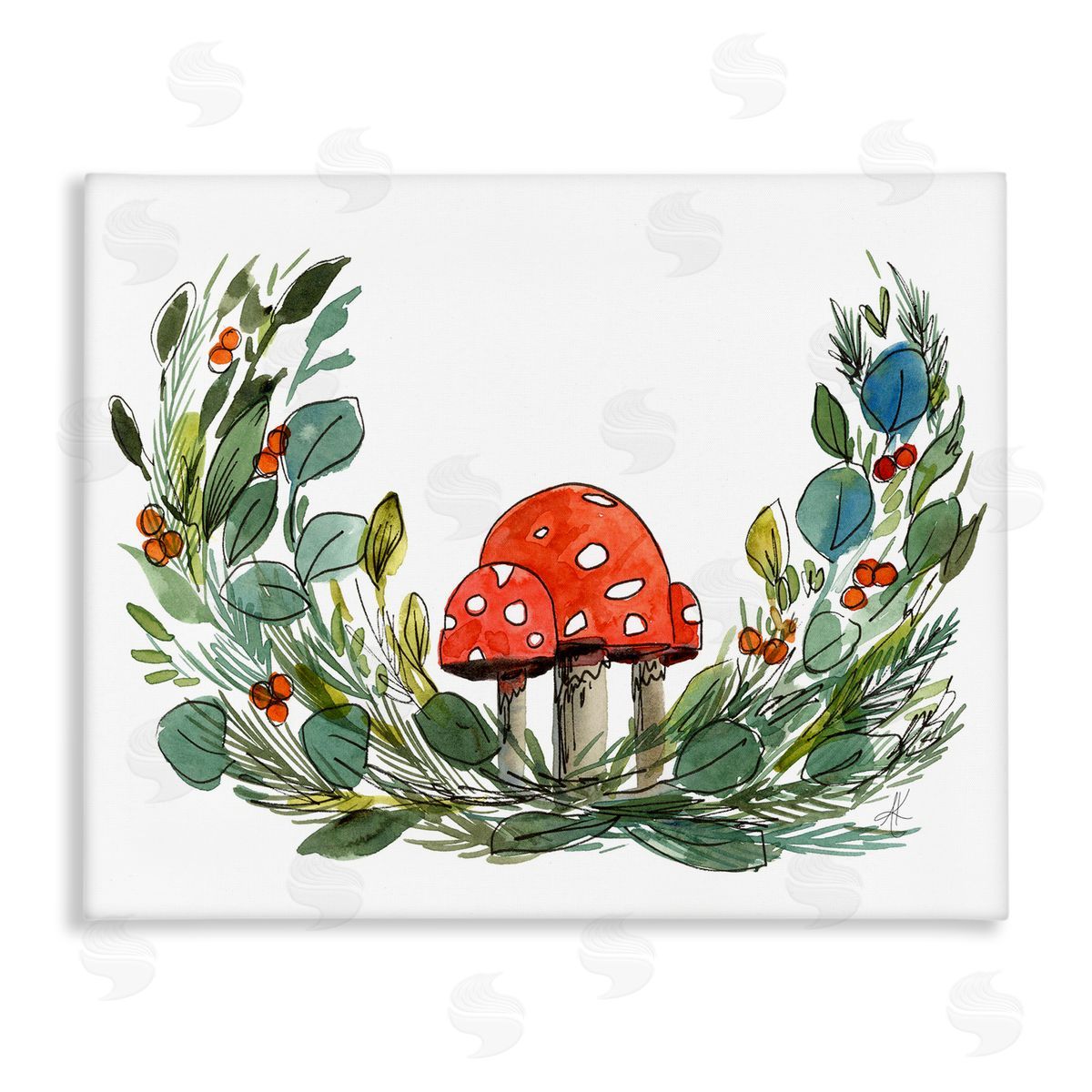 Alexandria Gilbert Kincaid Mushrooms & Greens Canvas Wall Art Print