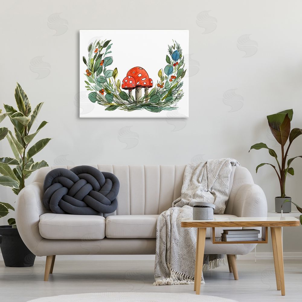 Alexandria Gilbert Kincaid Mushrooms & Greens Canvas Wall Art Print in Room