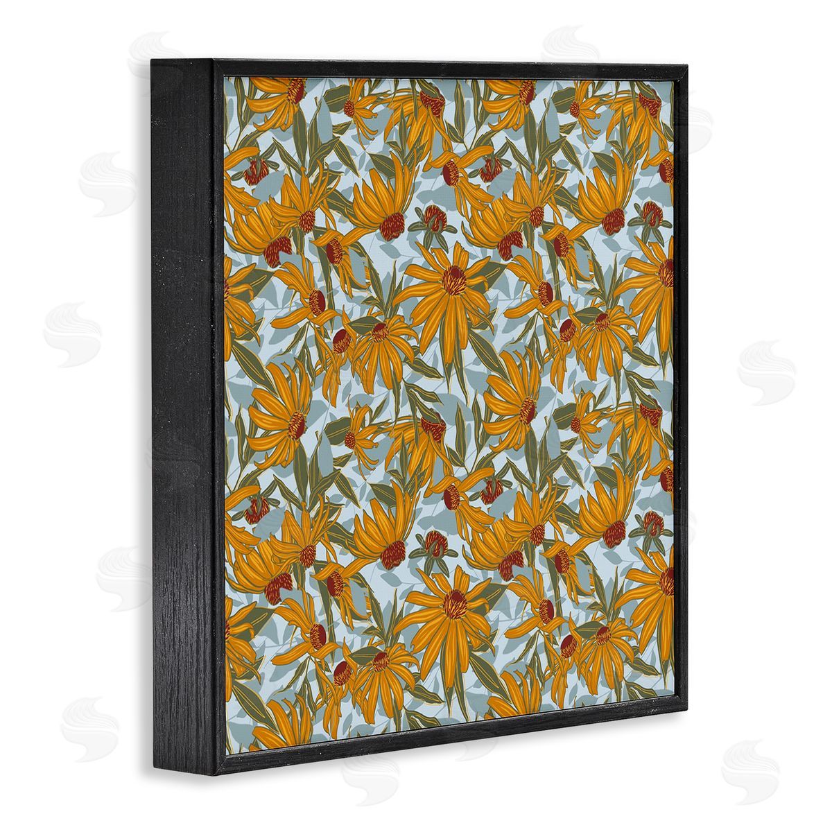 Alexandria Gilbert Kincaid Black Eyed Susan Pattern Black Framed Giclee Wall Art Print