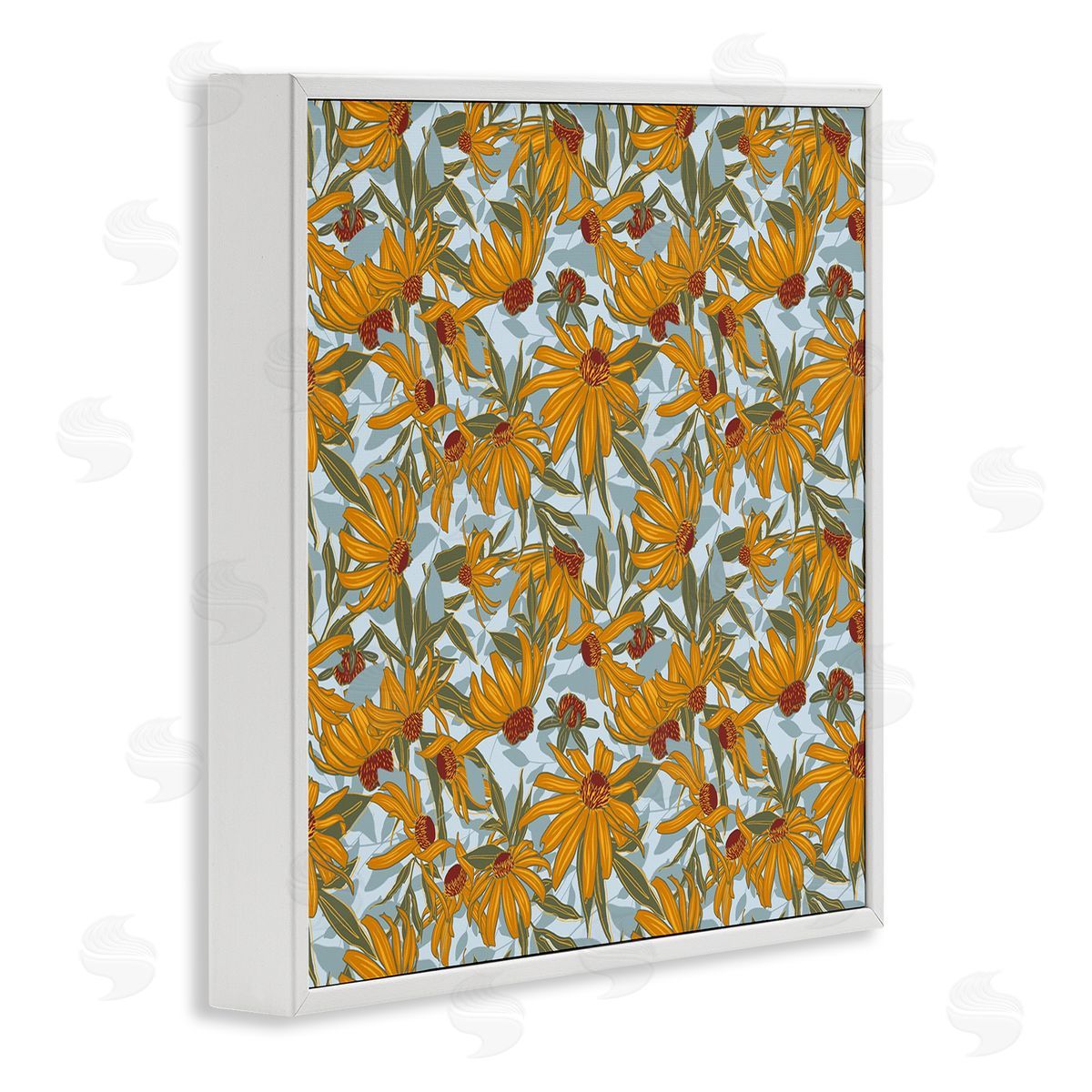 Alexandria Gilbert Kincaid Black Eyed Susan Pattern White Framed Giclee Wall Art Print