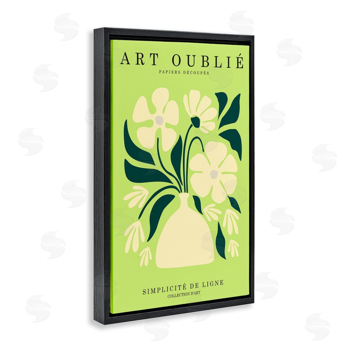 French Gallery Bouquet Black Floating Frame Canvas Wall Art, Home Decor by Incado