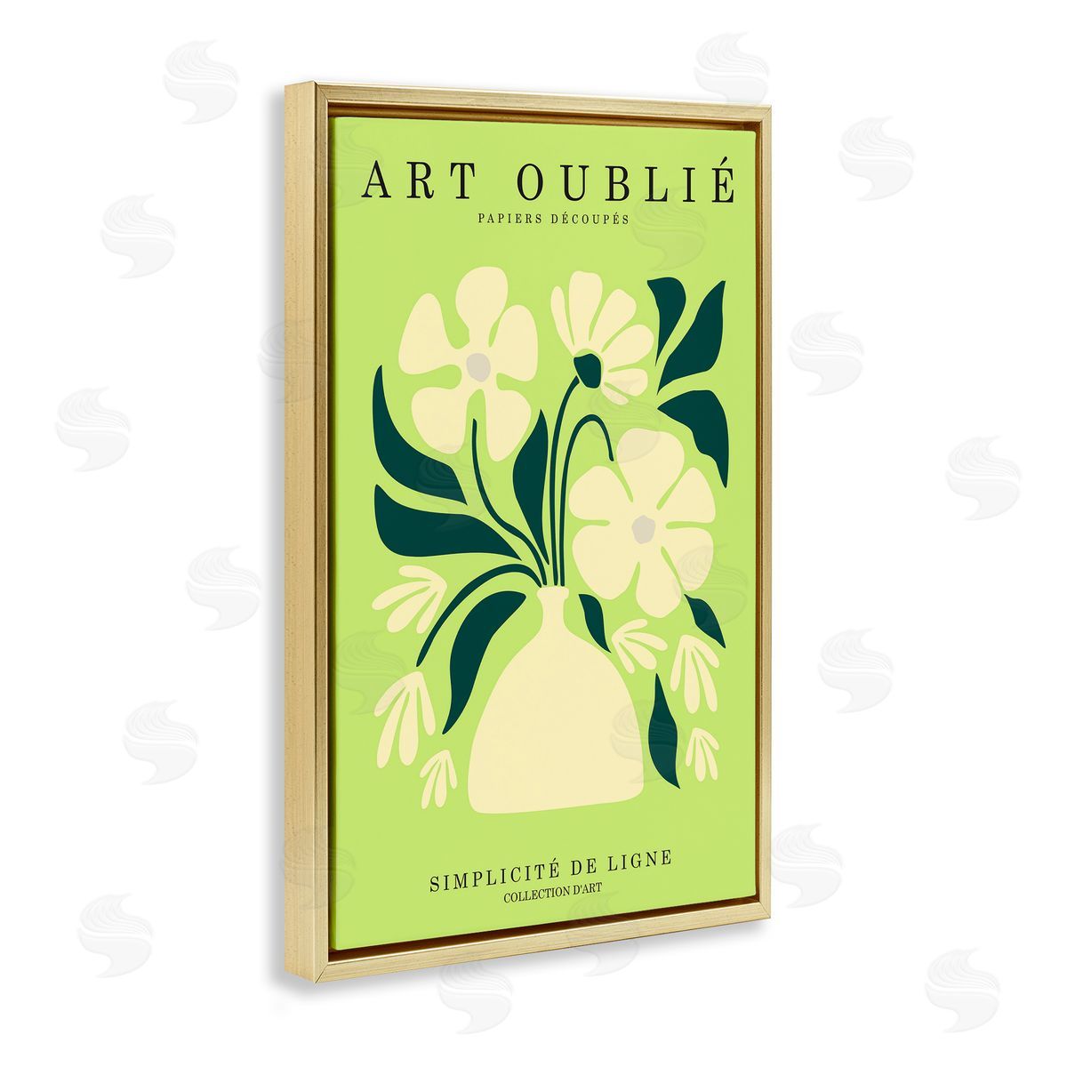 French Gallery Bouquet Gold Floating Frame Canvas Wall Art, Home Decor by Incado