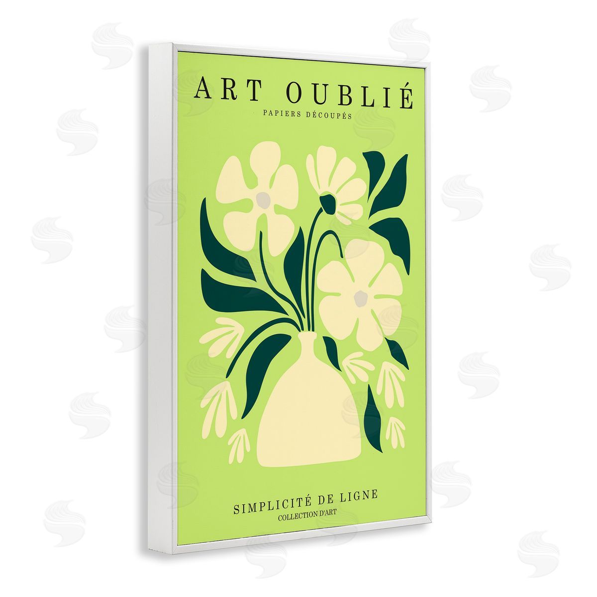 French Gallery Bouquet White Frame Print Wall Art, Home Decor by Incado