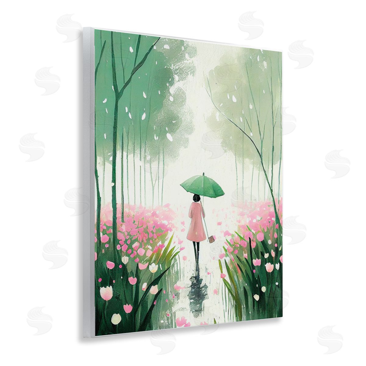 Nature Stroll in Rain Wood Plaque Wall Art, Home Decor by Incado