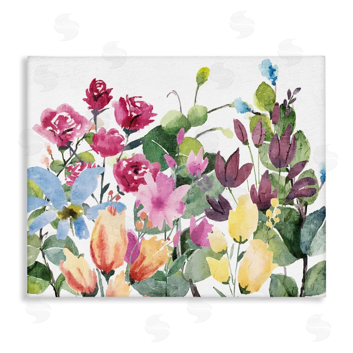 Floral Blooming Colors Canvas Wall Art, Home Decor by Kim Allen
