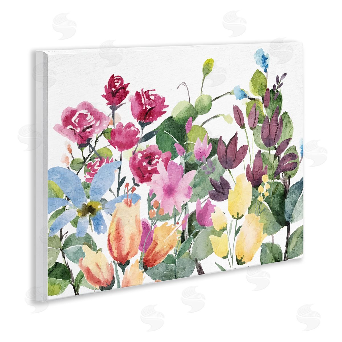 Floral Blooming Colors Wood Plaque Wall Art, Home Decor by Kim Allen