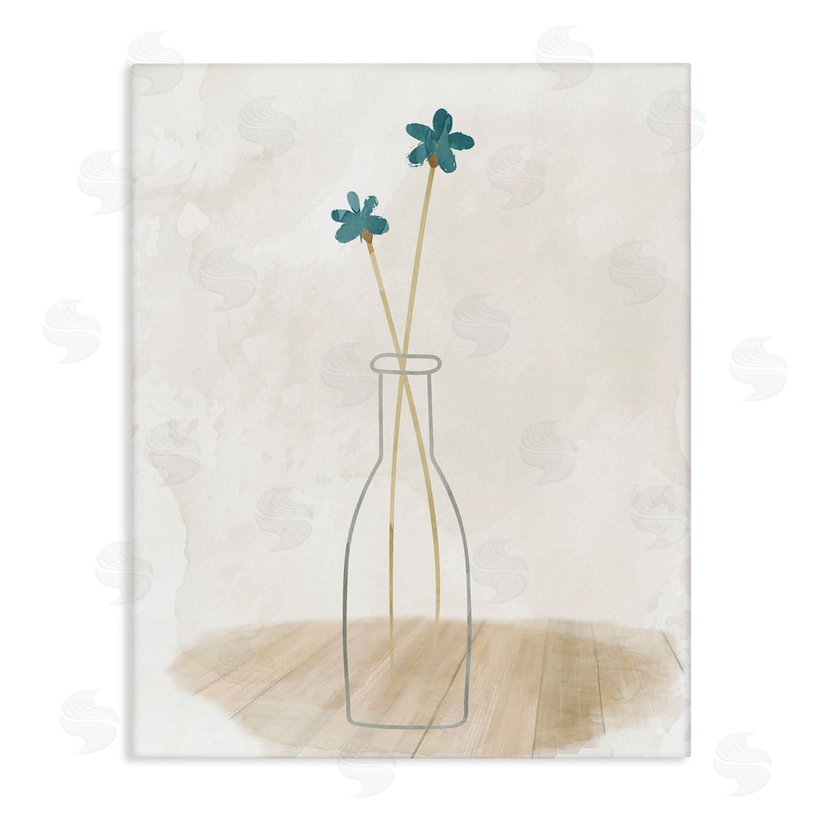 Simple Watercolor Vase Canvas Wall Art, Home Decor by Kim Allen