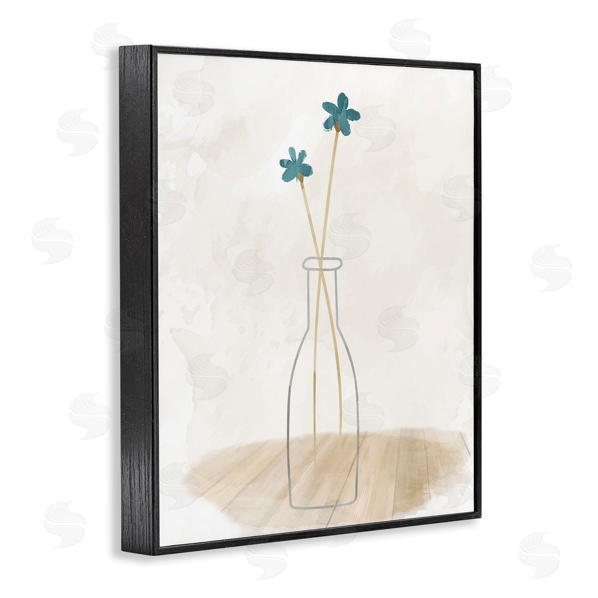 Simple Watercolor Vase Black Frame Print Wall Art, Home Decor by Kim Allen