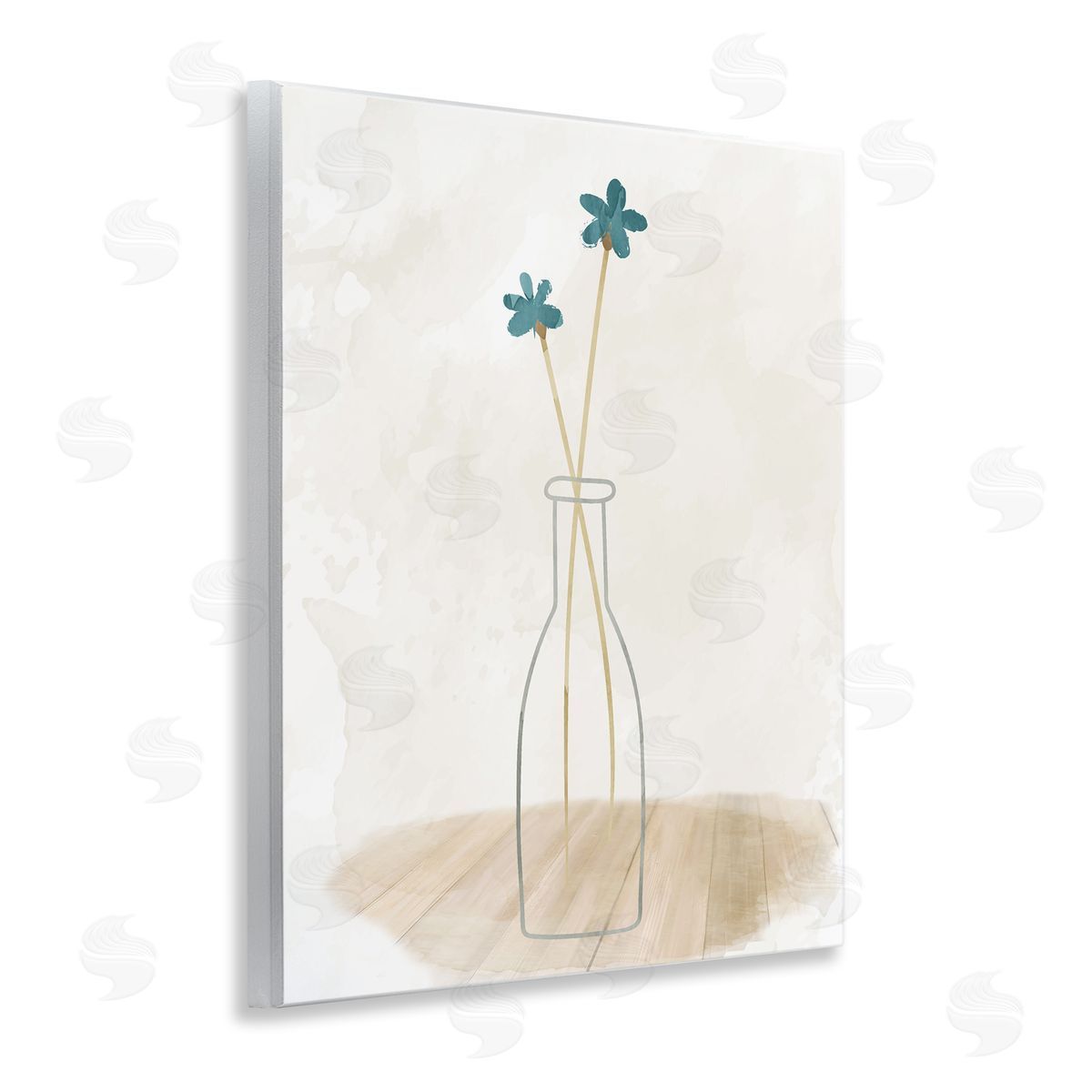 Simple Watercolor Vase Wood Plaque Wall Art, Home Decor by Kim Allen
