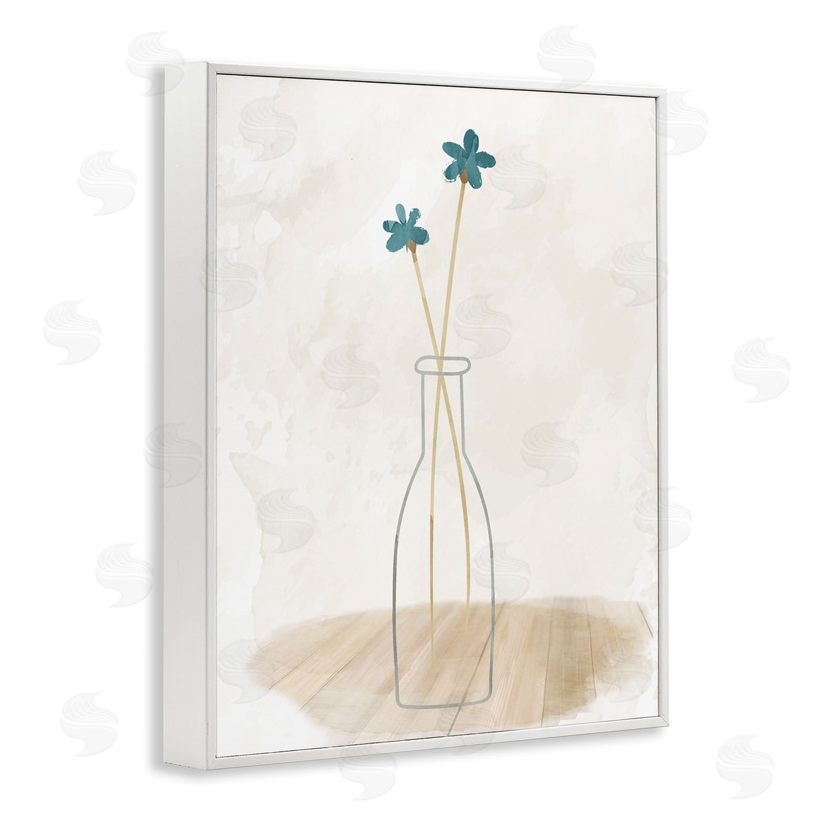 Simple Watercolor Vase White Frame Print Wall Art, Home Decor by Kim Allen