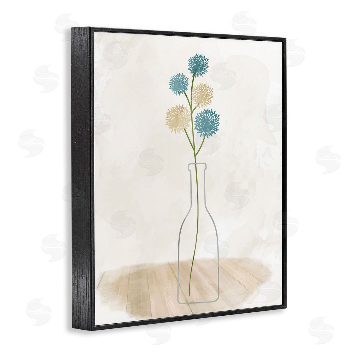 Simple Bud Vase Black Frame Print Wall Art, Home Decor by Kim Allen