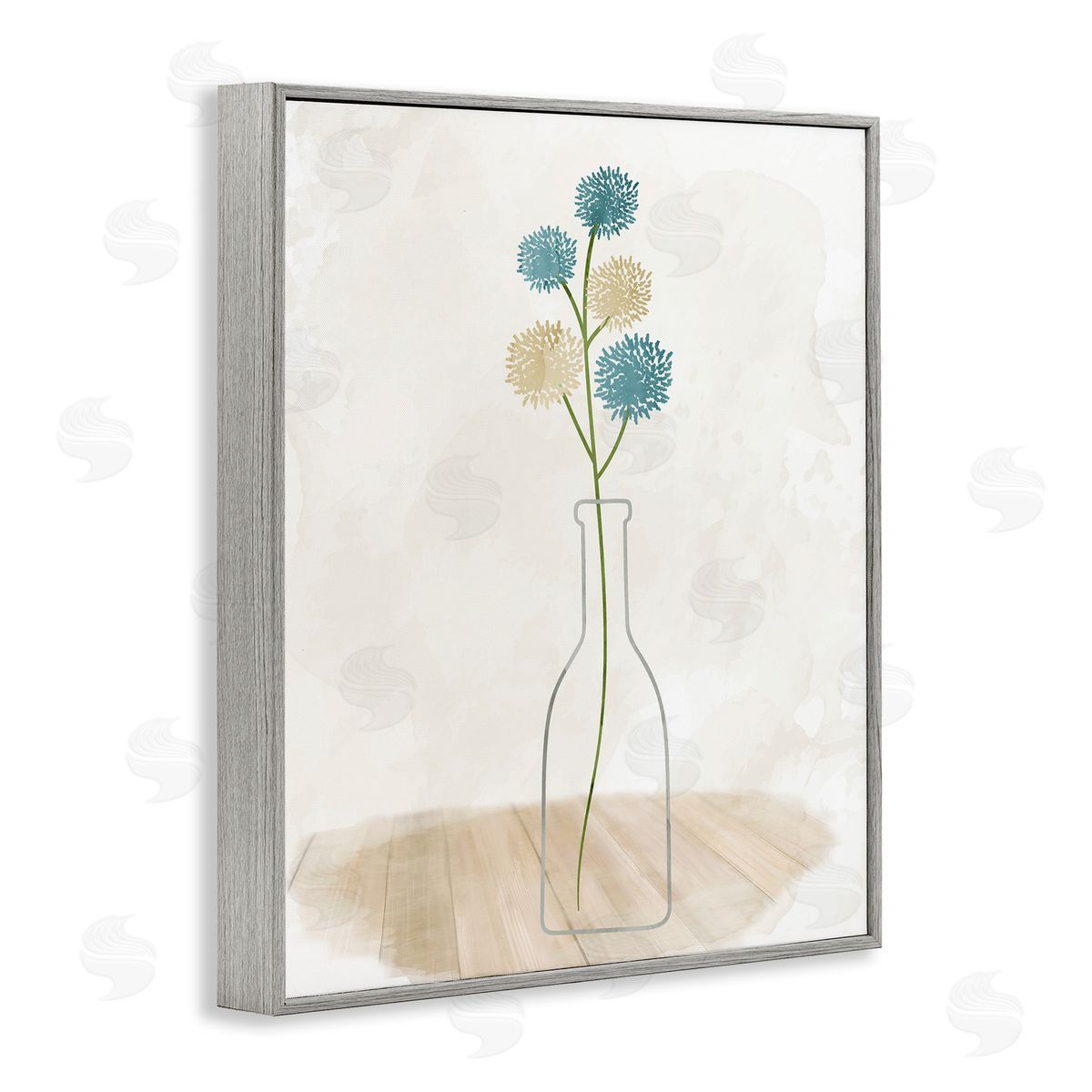Simple Bud Vase Grey Frame Print Wall Art, Home Decor by Kim Allen