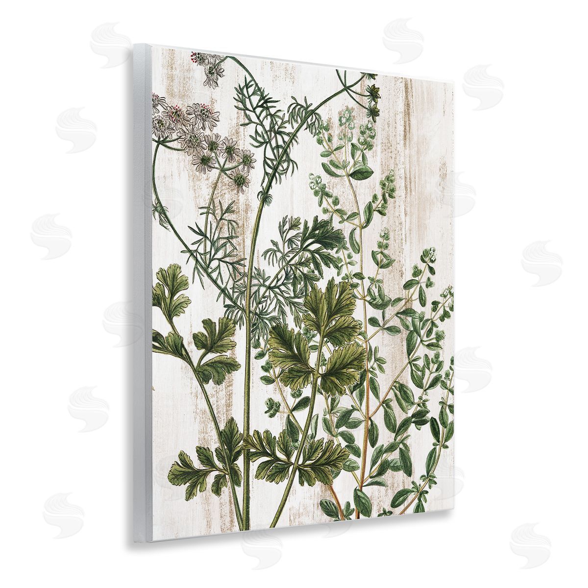 Botanical Greenery Pattern Wood Plaque Wall Art, Home Decor by Kim Allen
