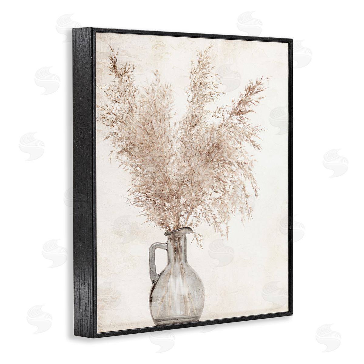 Wild Pampas Vase Black Frame Print Wall Art, Home Decor by Kim Allen