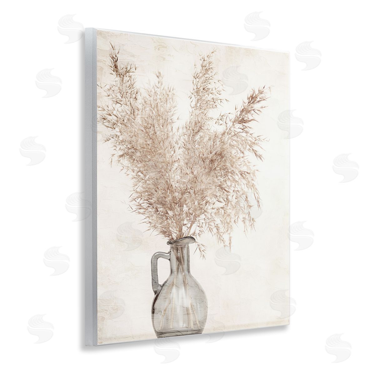 Wild Pampas Vase Wood Plaque Wall Art, Home Decor by Kim Allen