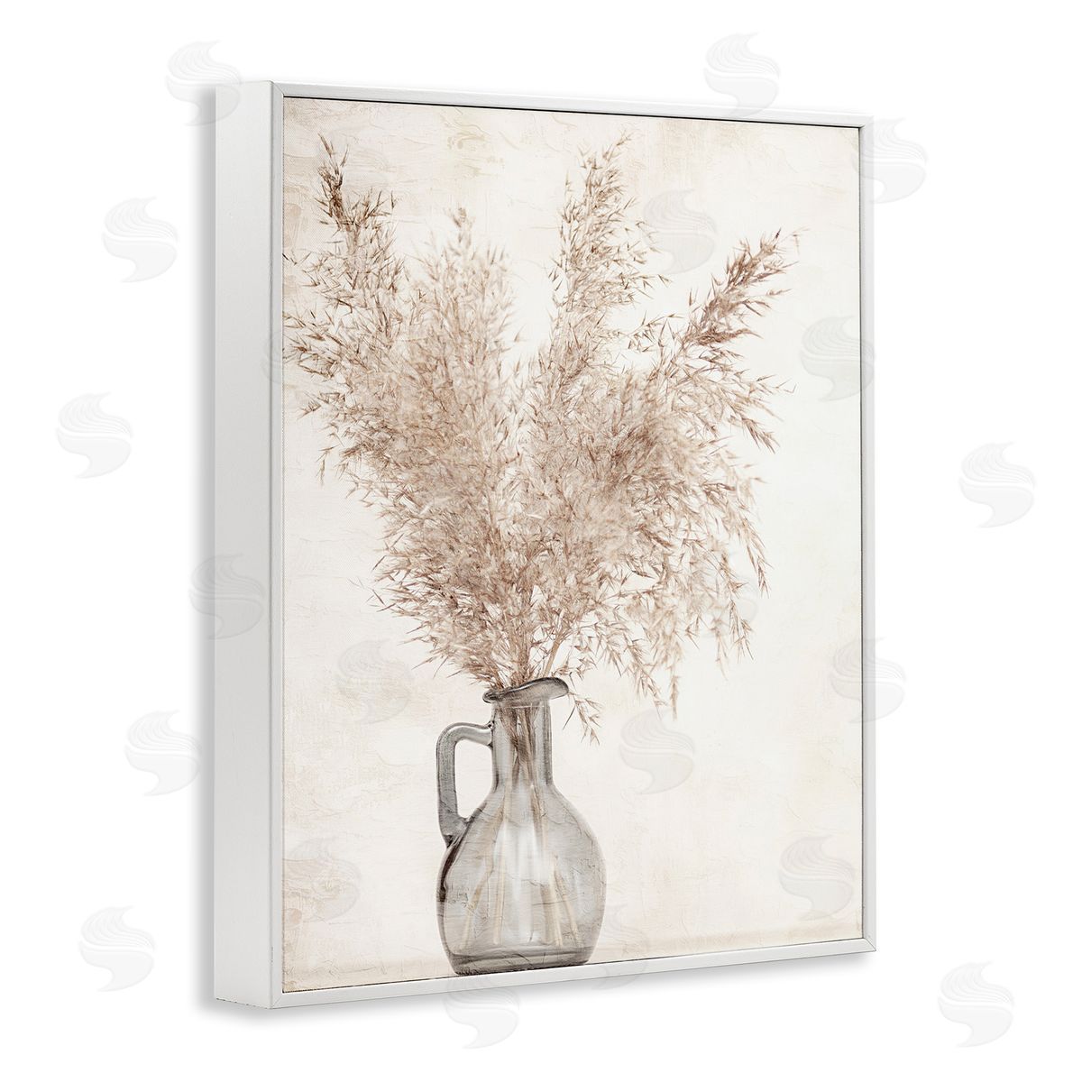 Wild Pampas Vase White Frame Print Wall Art, Home Decor by Kim Allen