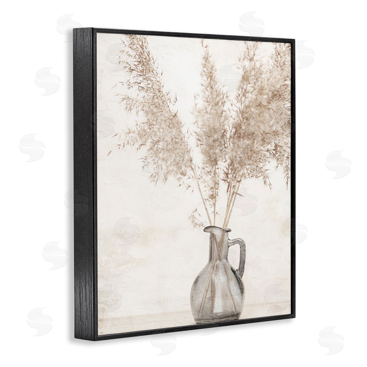 Organic Pampas Vase Black Frame Print Wall Art, Home Decor by Kim Allen