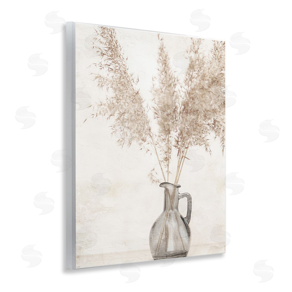 Organic Pampas Vase Wood Plaque Wall Art, Home Decor by Kim Allen