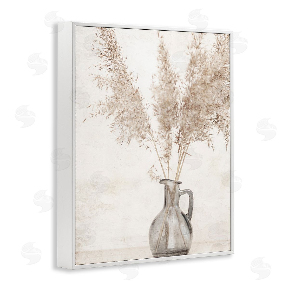 Organic Pampas Vase White Frame Print Wall Art, Home Decor by Kim Allen