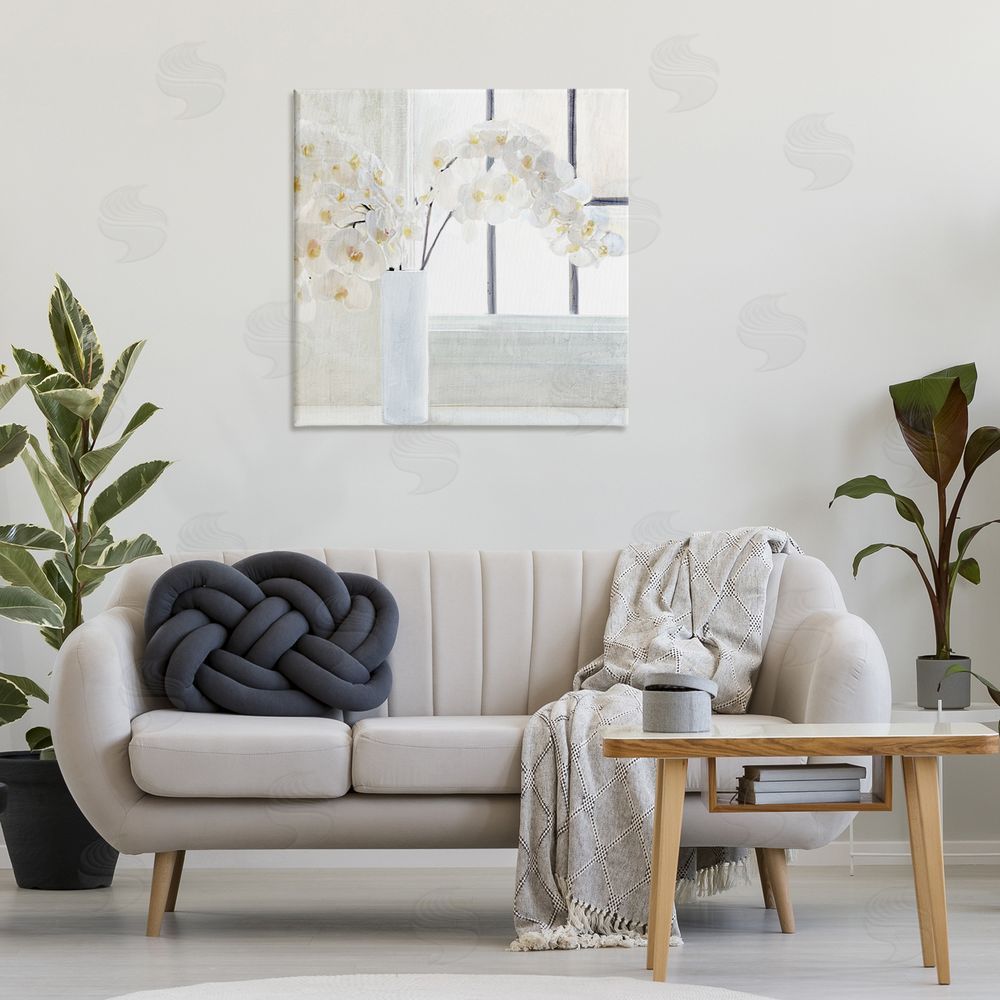 Kim Allen Orchid Stems Windowsill Canvas Wall Art Print in Room