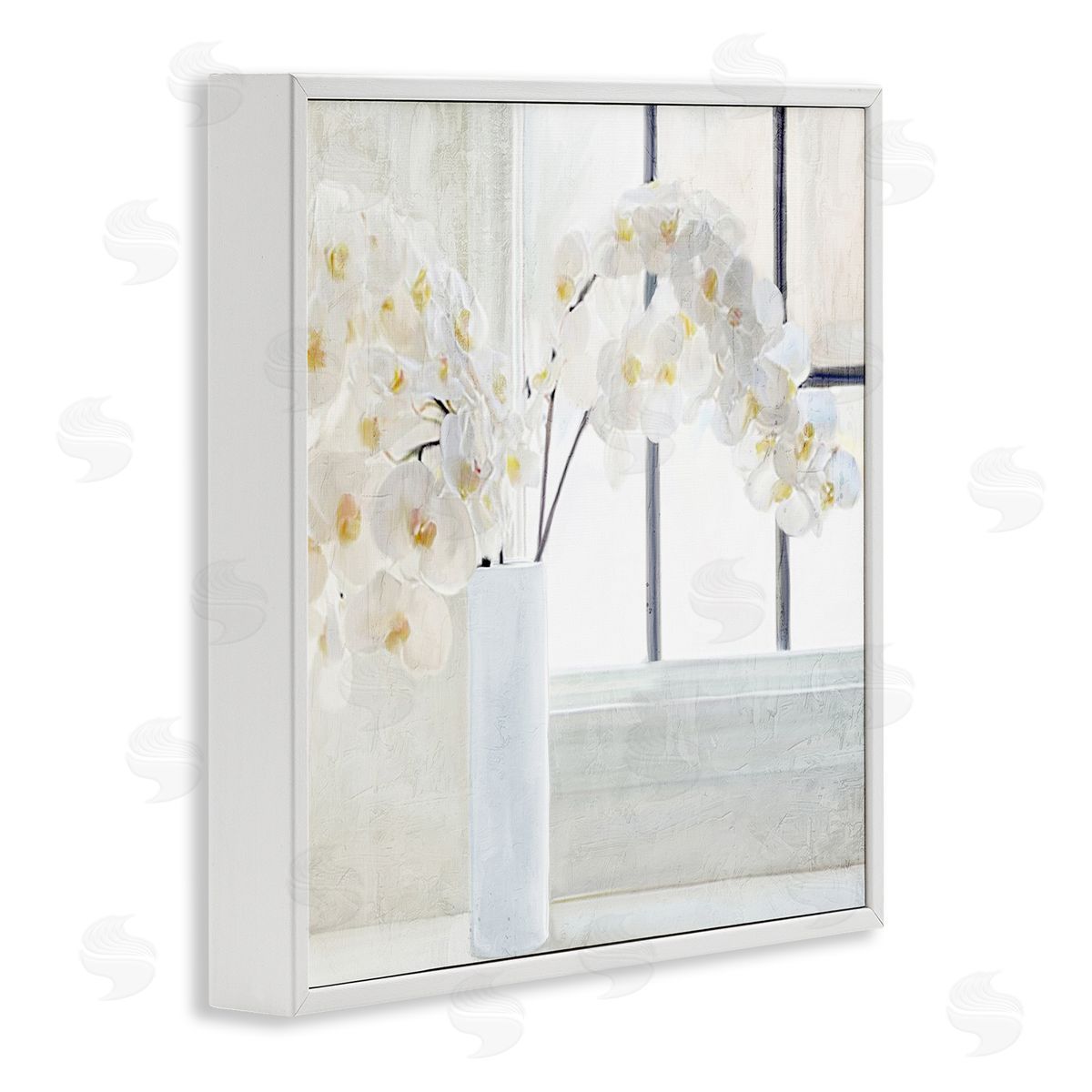 Kim Allen Orchid Stems Windowsill White Framed Giclee Wall Art Print