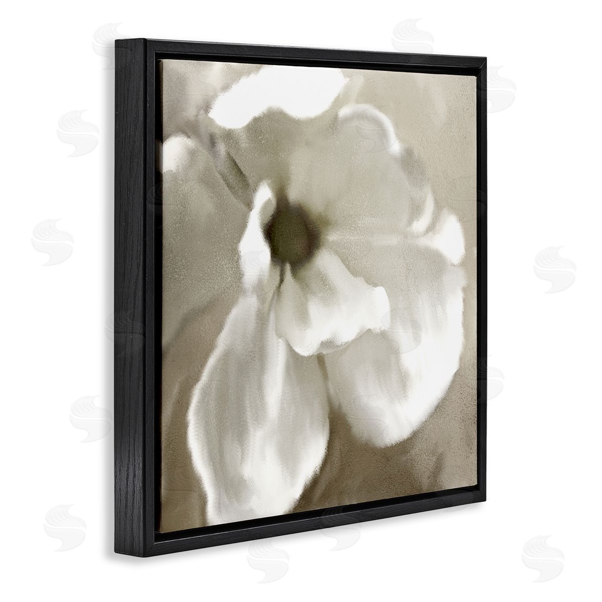 Kim Allen Blooming Magnolia Petals Black Floating Frame Canvas Wall Art Print