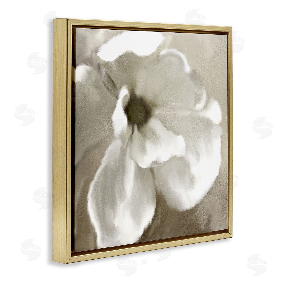 Kim Allen Blooming Magnolia Petals Gold Floating Frame Canvas Wall Art Print