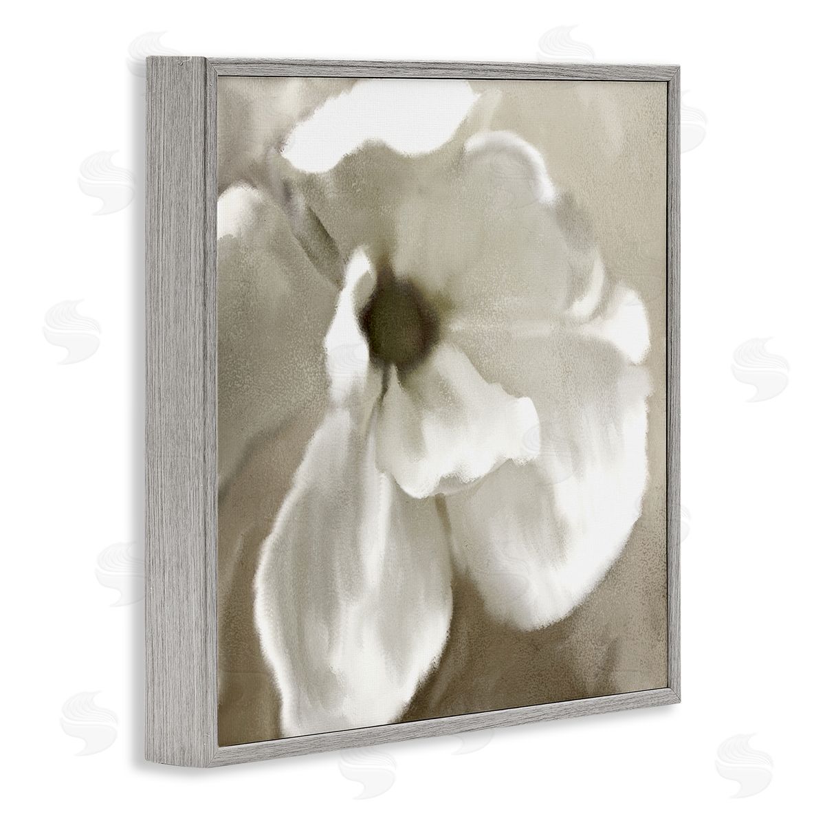 Kim Allen Blooming Magnolia Petals Gray Framed Giclee Wall Art Print