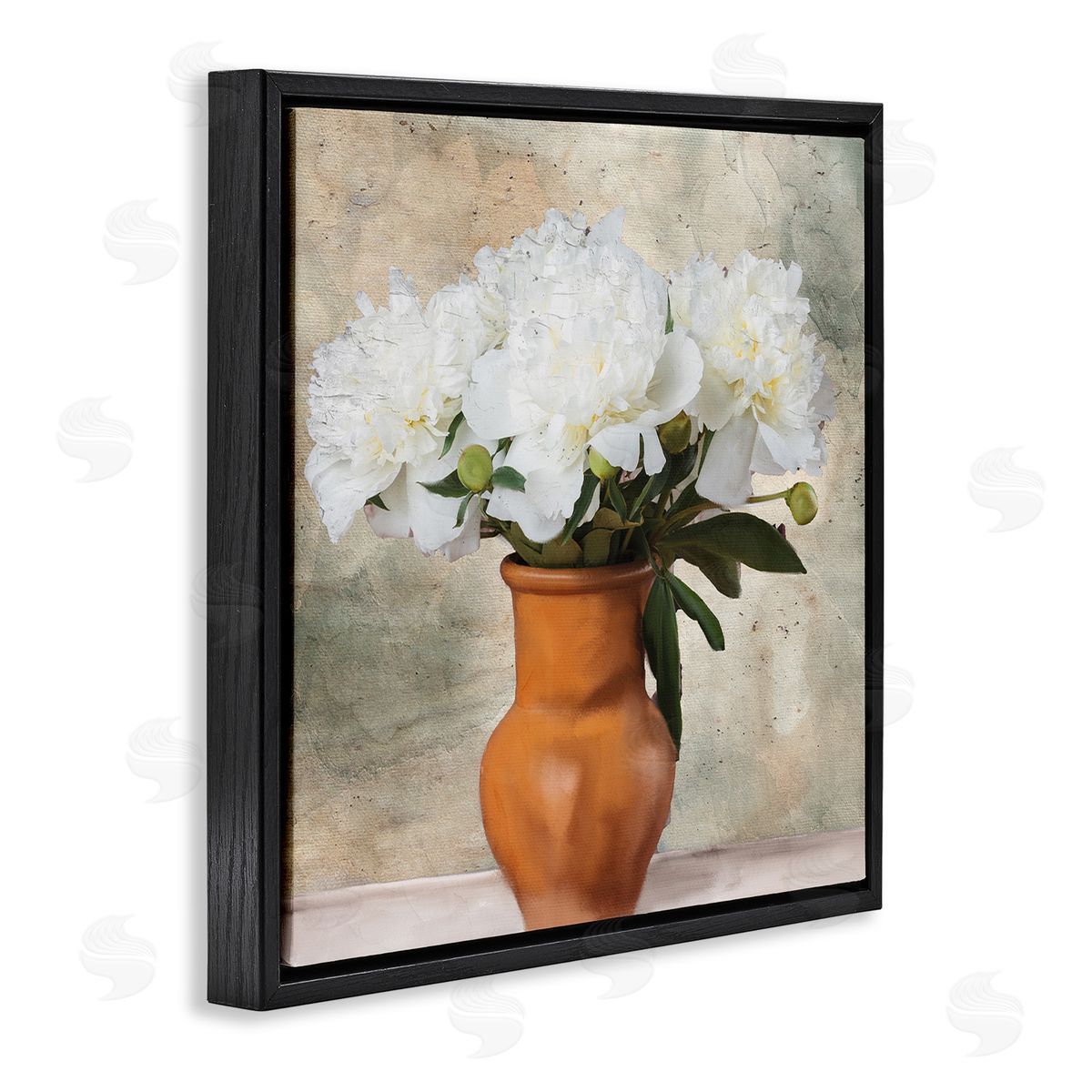 Kim Allen Rustic Terracotta Vase Black Floating Frame Canvas Wall Art Print