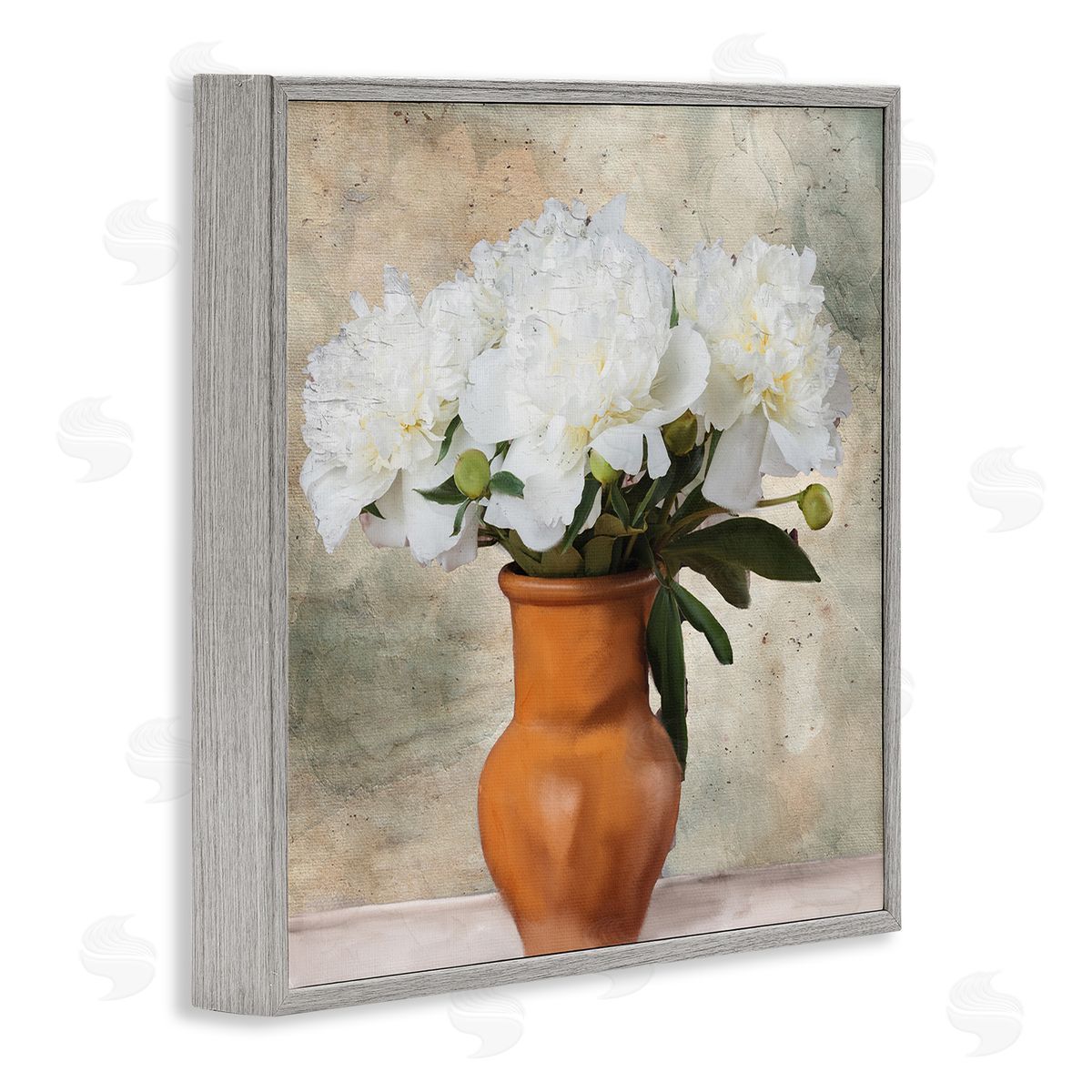 Kim Allen Rustic Terracotta Vase Gray Framed Giclee Wall Art Print