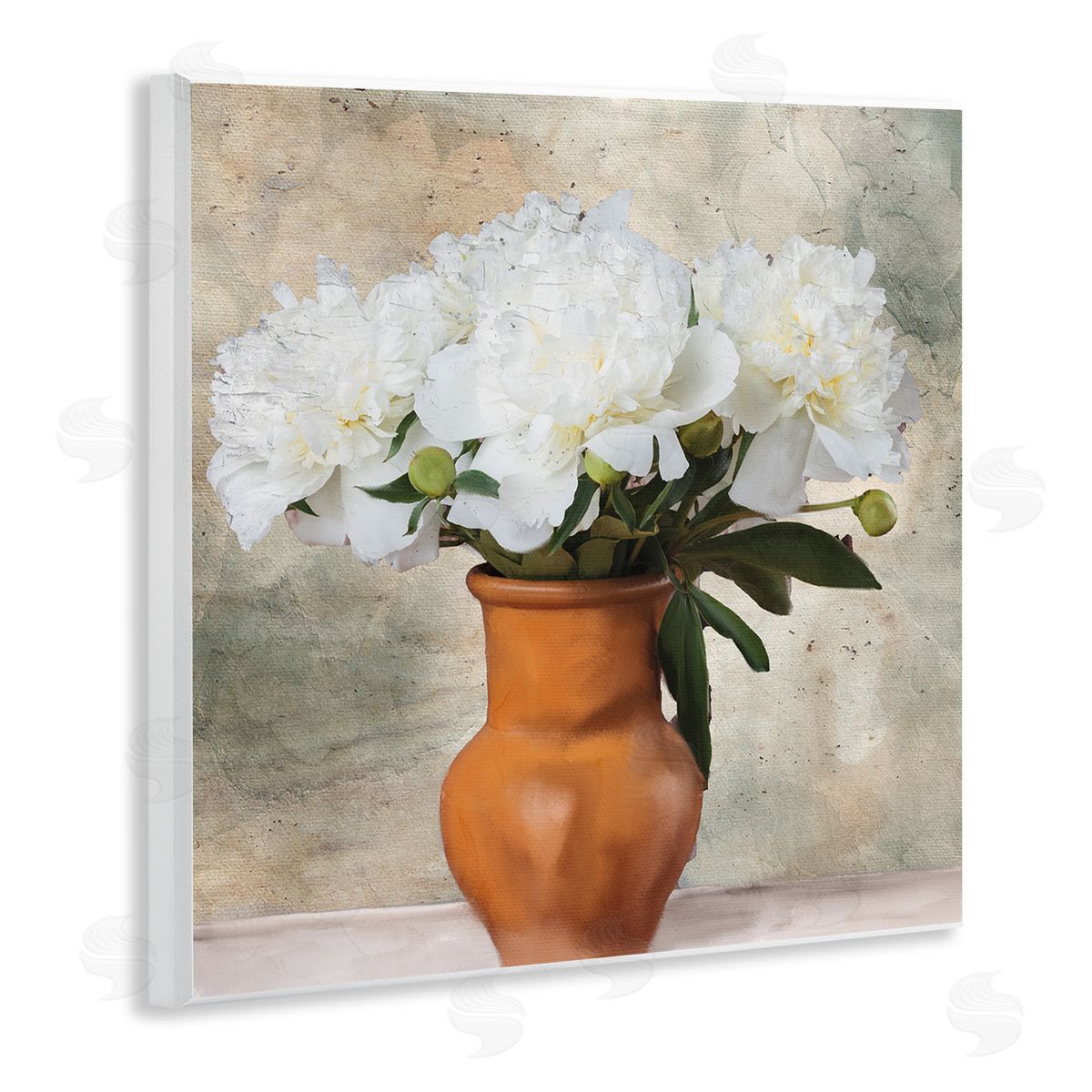 Kim Allen Rustic Terracotta Vase Wooden Wall Plaque Art Print