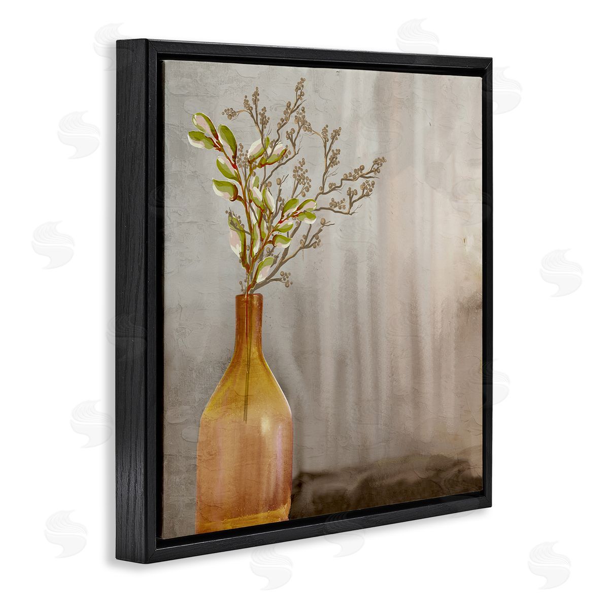 Kim Allen Traditional Amber Vase Black Floating Frame Canvas Wall Art Print