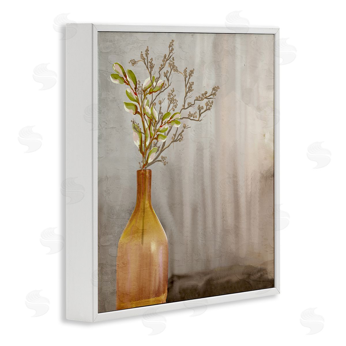 Kim Allen Traditional Amber Vase White Framed Giclee Wall Art Print
