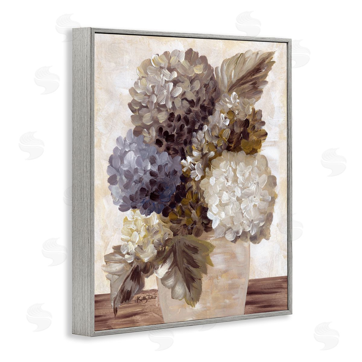 Kelley Talent Full Hydrangea Blooms Gray Framed Giclee Wall Art Print